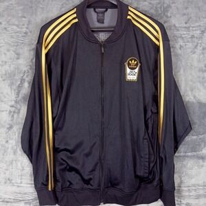 Adidas Skyhook Abdul Jabbar Track Jacket Mens L Black Gold Retro 2005 Vintage